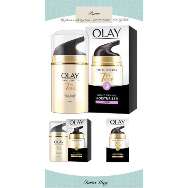 (Bill UK) Kem dưỡng da Olay Total Effects 7 in 1 Night cream, Day cream