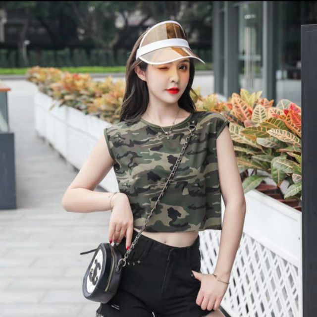 Áo croptop lính siêu cá tính