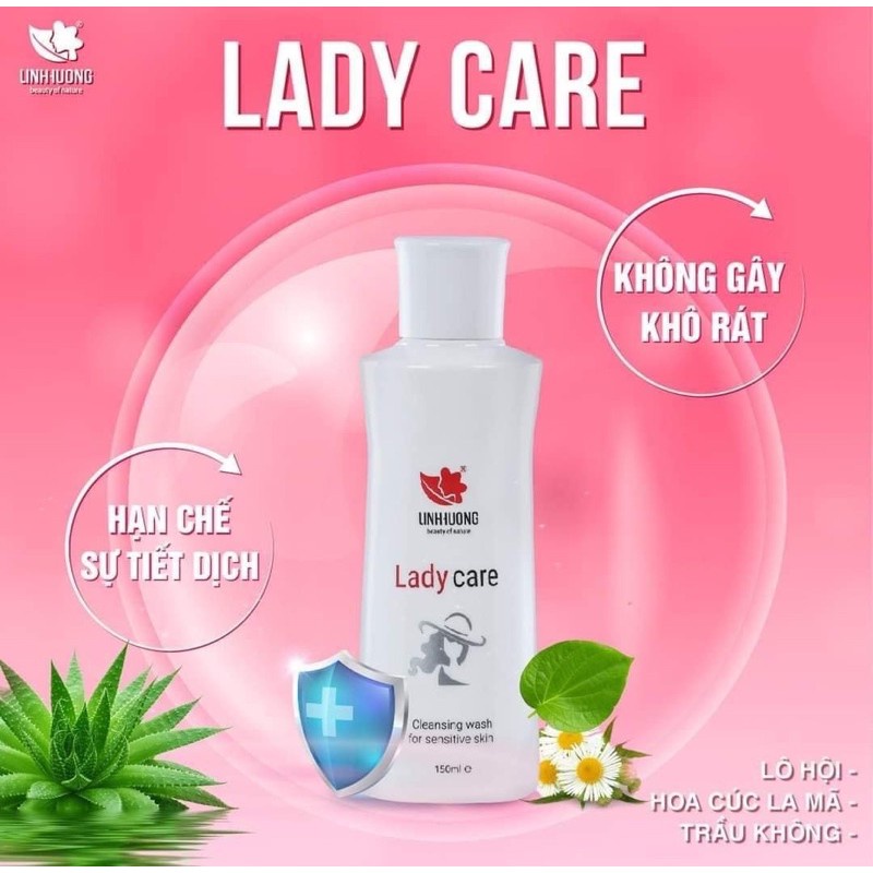 Dung dịch vệ sinh phụ nữ Lady Care Linh Hương chính hãng, gel phụ khoa trầu không, chống viêm, làm hồng và se khít cô bé