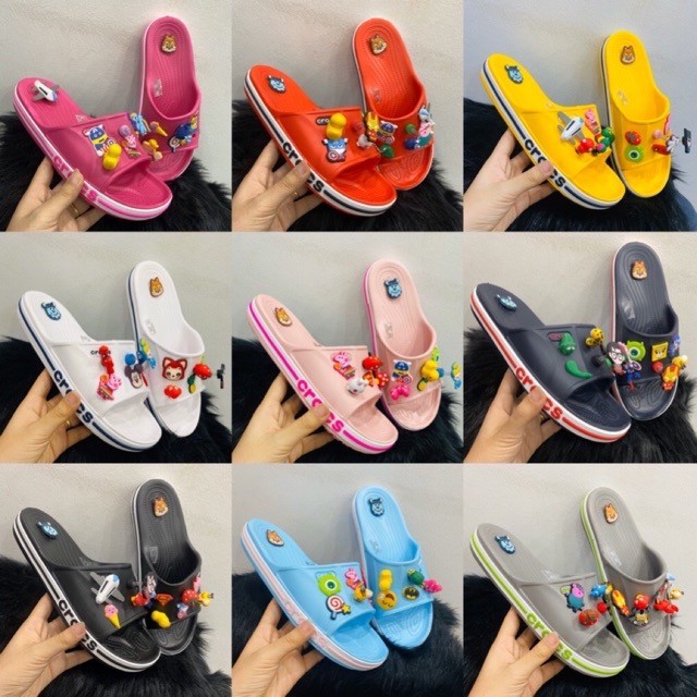 Dép lê cross nữ quai ngang LÊ BAYA full box tặng 12 siticker cross gắn dép