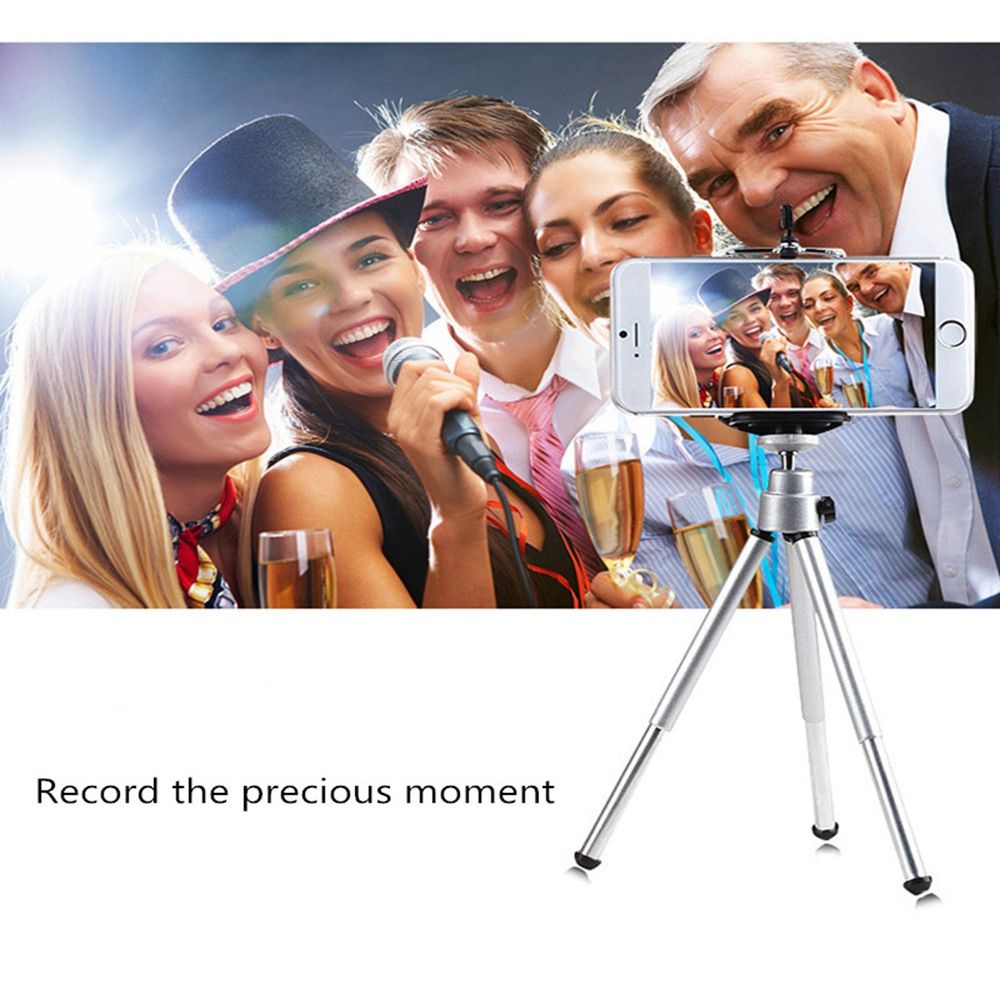 Tripod gắn điện thoại thiết kế có 2 khúc nhỏ gọn mini hỗ trợ chụp ảnh tự sướng làm từ hợp kim nhôm nhiều màu tùy chọn