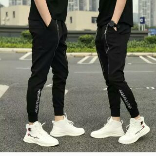 Quần jogger khóa kéo