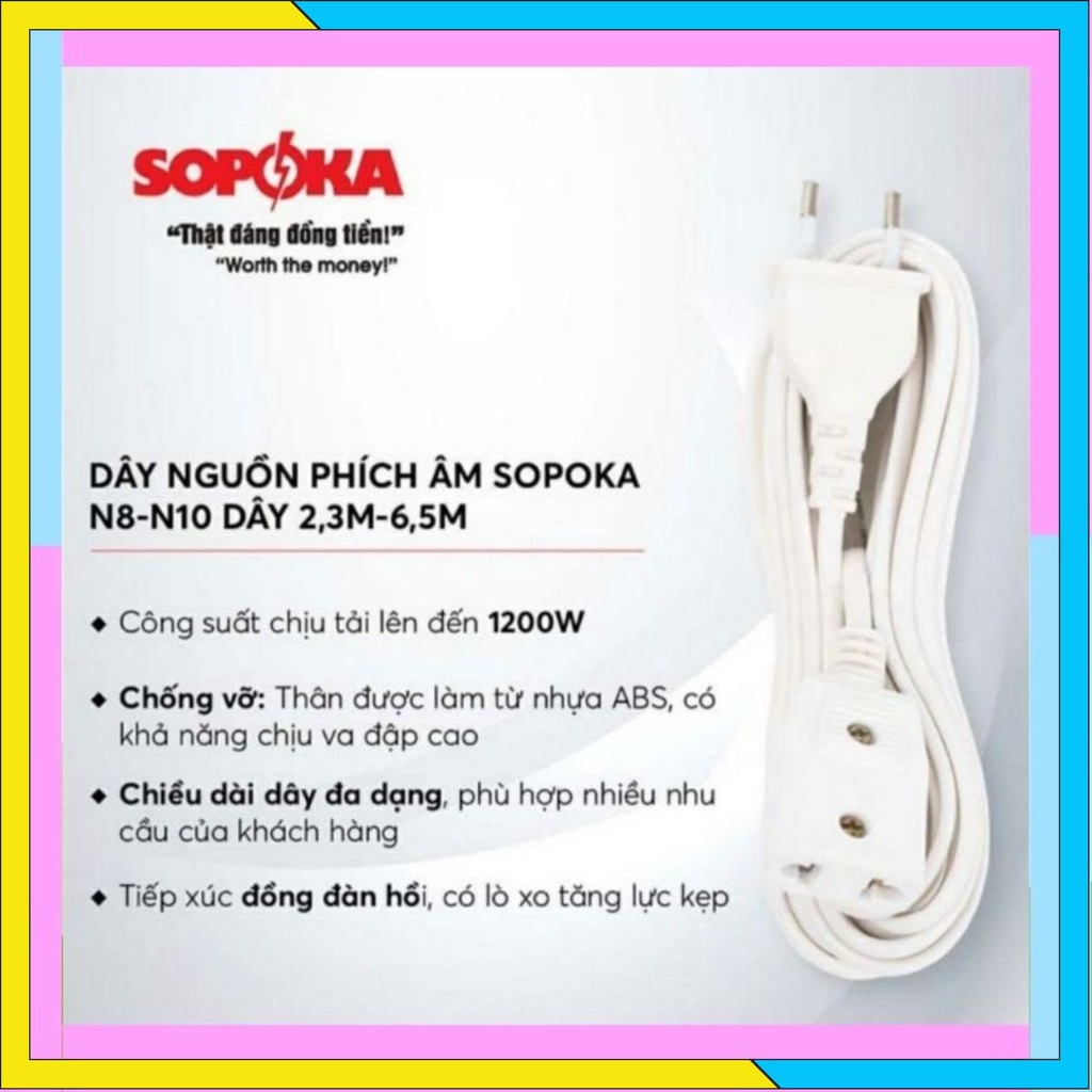 Dây phích nối âm 1200w SOPOKA hàng chính hãng