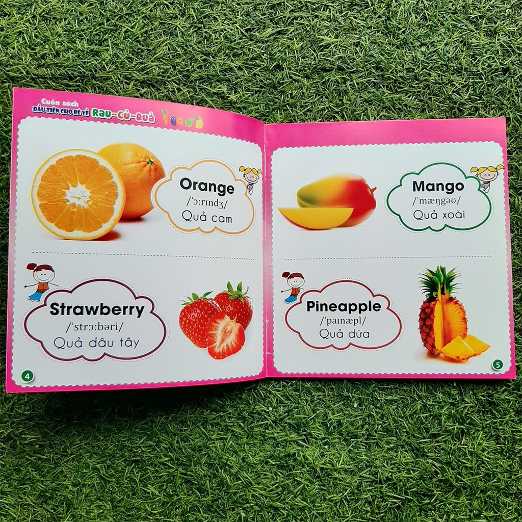 Sách - Song Ngữ Cuốn Sách Đầu Tiên Cho Bé Chủ Đề Rau - Củ - Quả 50
