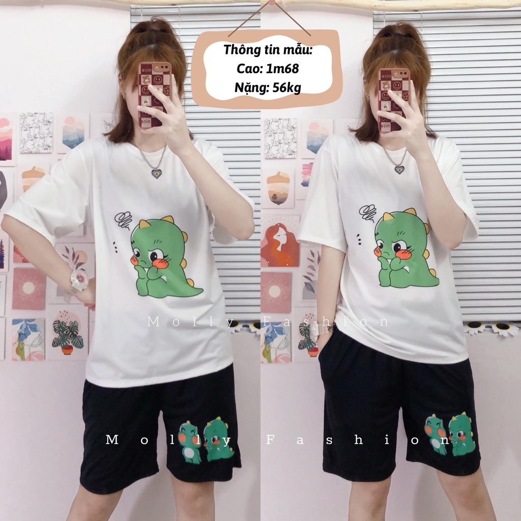 Set đồ bộ hoạt hình ❤️ Bộ mặc nhà Cartoon KLONG SUY NGHĨ Freesize nam nữ Molly Fashion