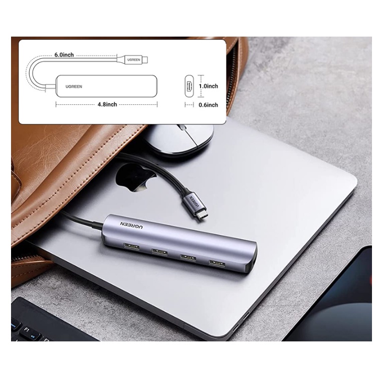 Bộ chia Hub USB Type C to sang HDMI + 4 Cổng USB 3.0 Ugreen 20197