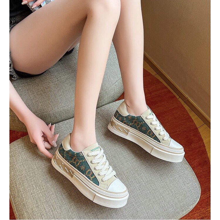 Giày Bata Nữ Phối Cao 2-3p GD Hàng Quảng Châu Cao Cấp Chất Nhẹ Chuẩn Xịn Êm Chân - Chi Chanh Store