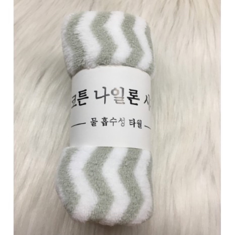 KHĂN MẶT LÔNG CỪU XUẤT HÀN KẺ SỌC KT 30x50CM AH