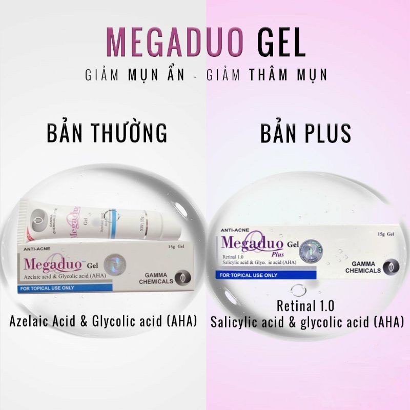 Megaduo Gel Giảm Mụn Ẩn Mờ Thâm Gamma Megaduo Gel AHA Plus 15g - Khongcoson