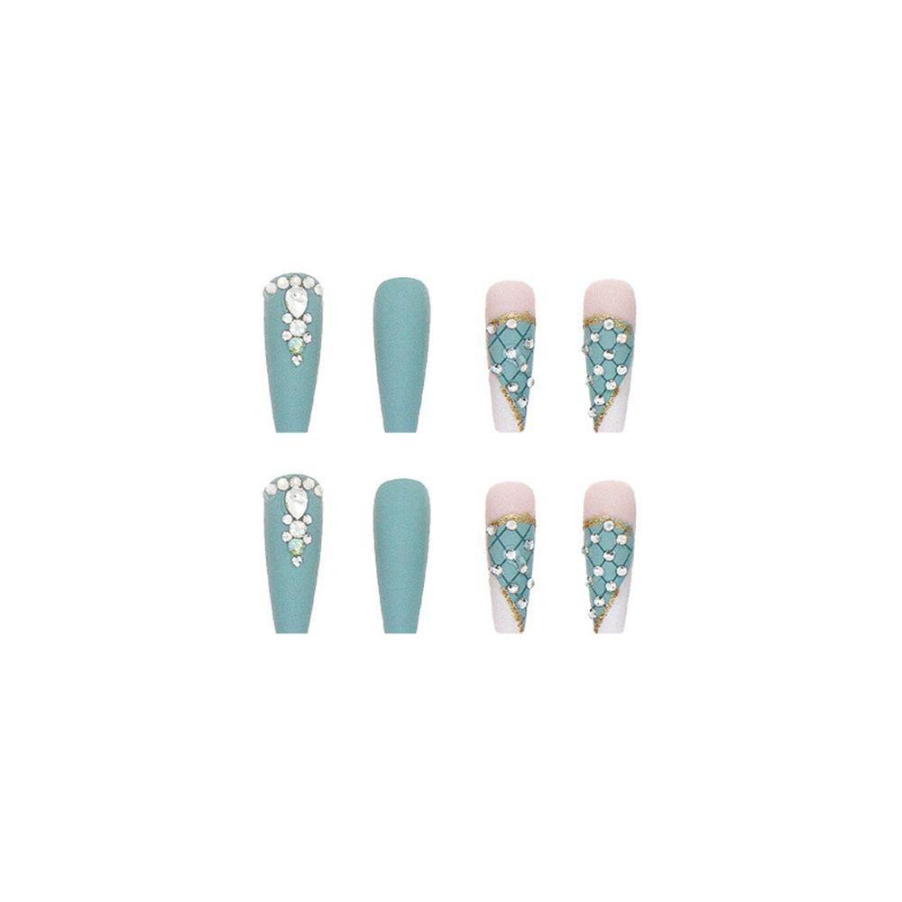 LEILY 24pcs/Box Ballerina Wearable Artificial French Fake Nails Flower|Coffin False Nails Detachable Manicure Tool Press On Nails Full Cover Nail Tips