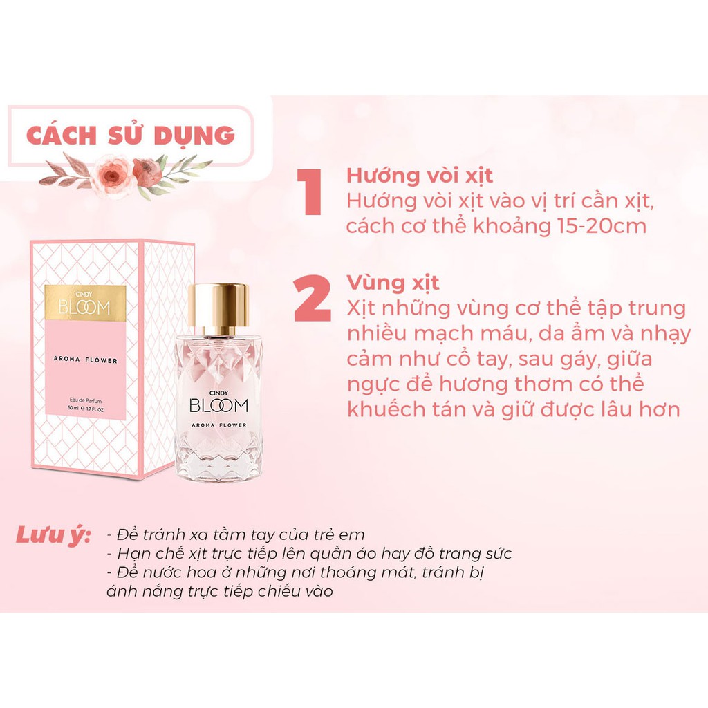 Nước hoa nữ Cindy Bloom Aroma Flower hương ngọt ngào nữ tính 10ml | BigBuy360 - bigbuy360.vn