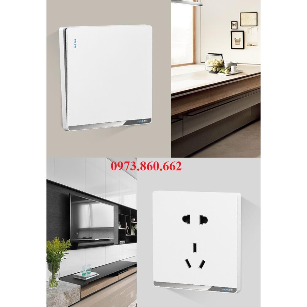 ổ cắm công tắc trắng sữa cao cấp -TBĐ