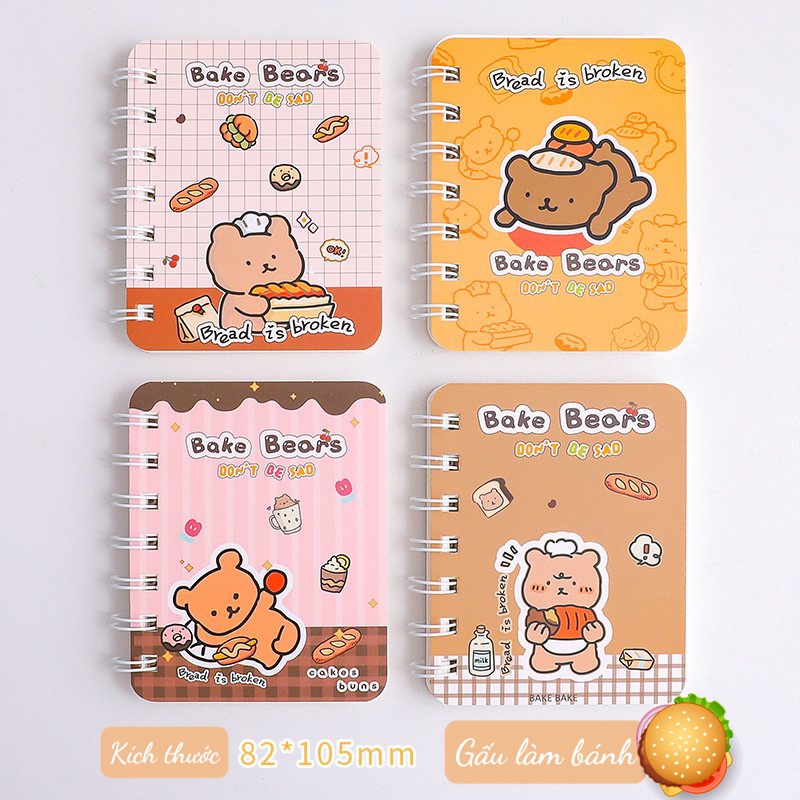 Sổ lò xo A7 giấy kẻ ngang bìa cứng in hình nhiều màu sắc giao hình ngẫu nhiên