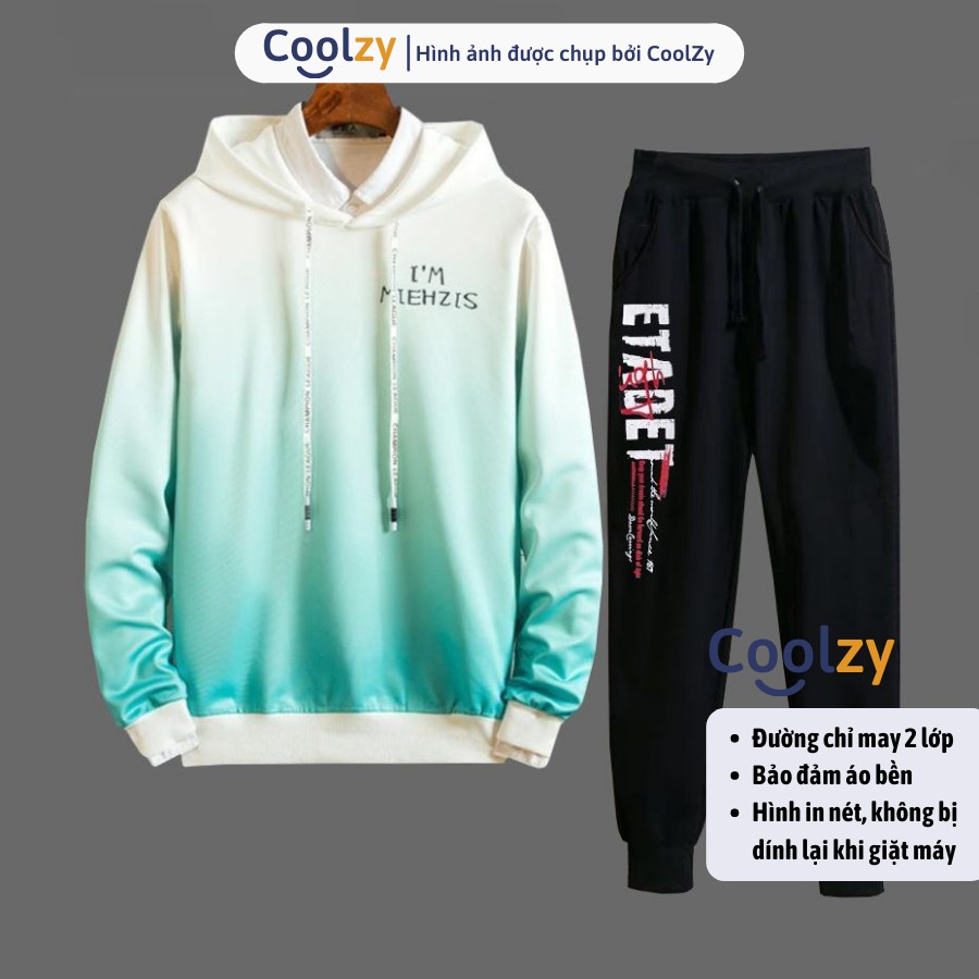 Set Áo Hoodie quần Jogger ❤️ Áo khoác nỉ thu đông unisex trần bông 2 lớp  2 MÀU + ETADET, form unisex nam nữ trẻ trung