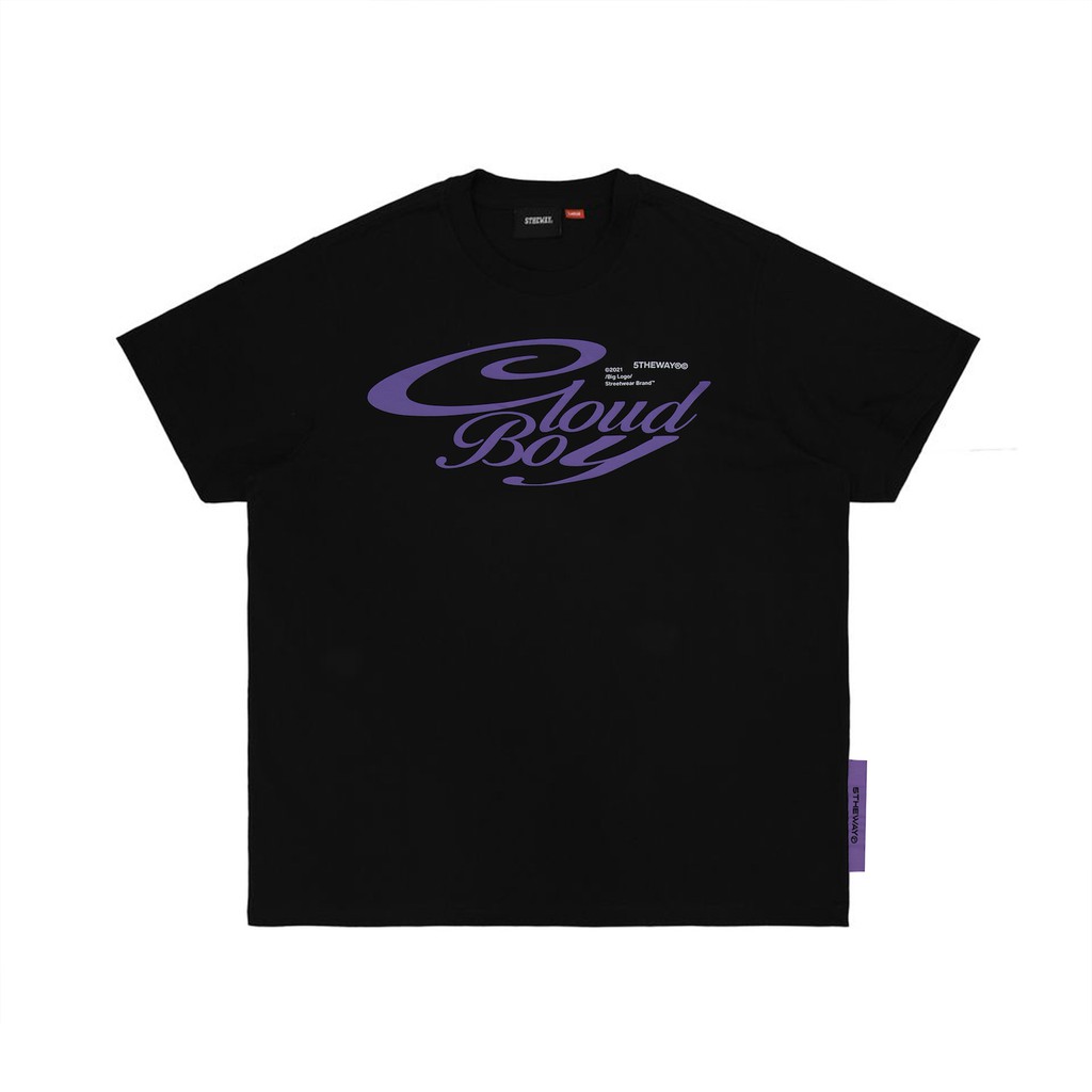 5THEWAY /cloud boy/ Square Tee In Black Aka Áo Thun Đen Tay Ngắn