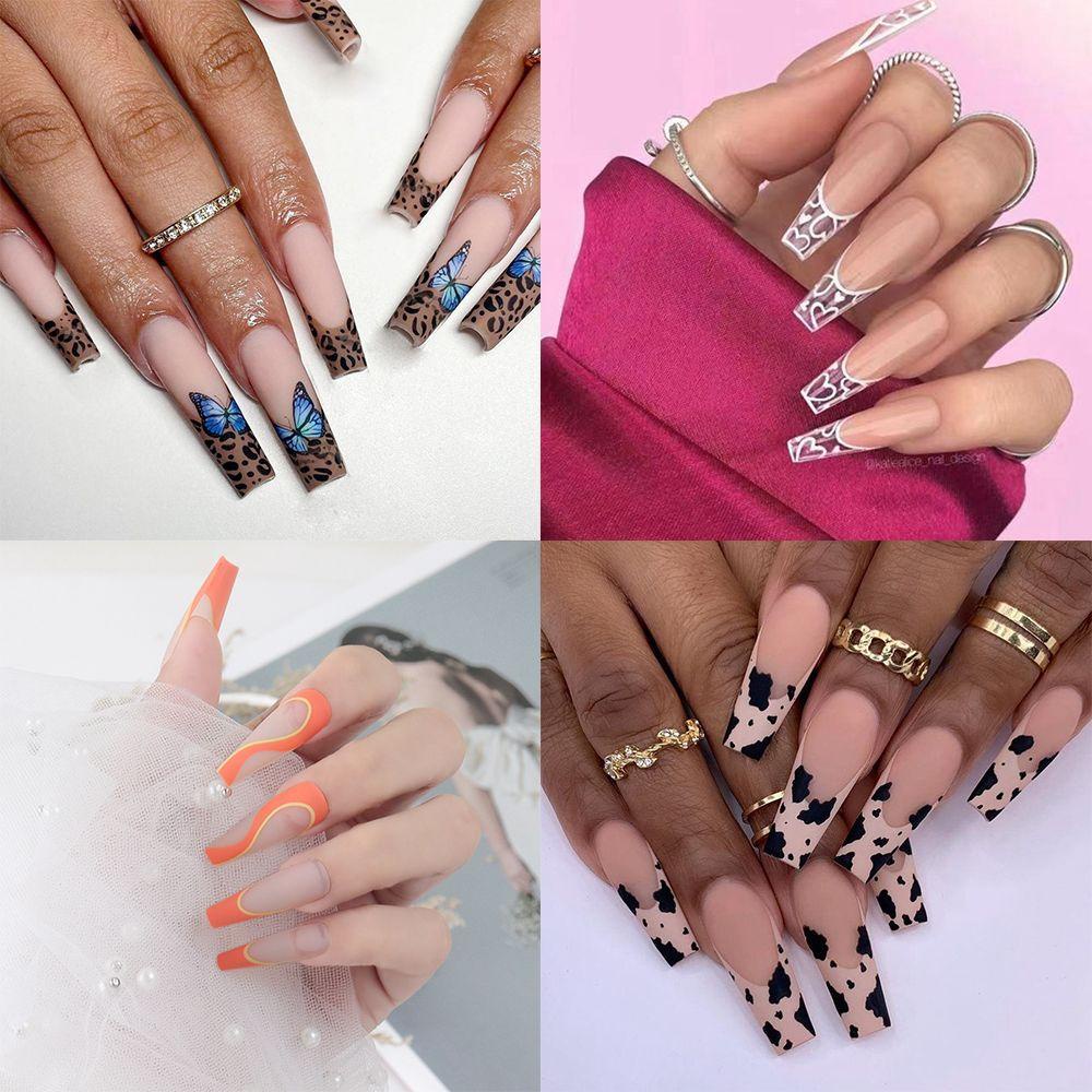 Bộ 24 Móng Tay Giả Che Phủ Toàn Diện Phong Cách Pháp