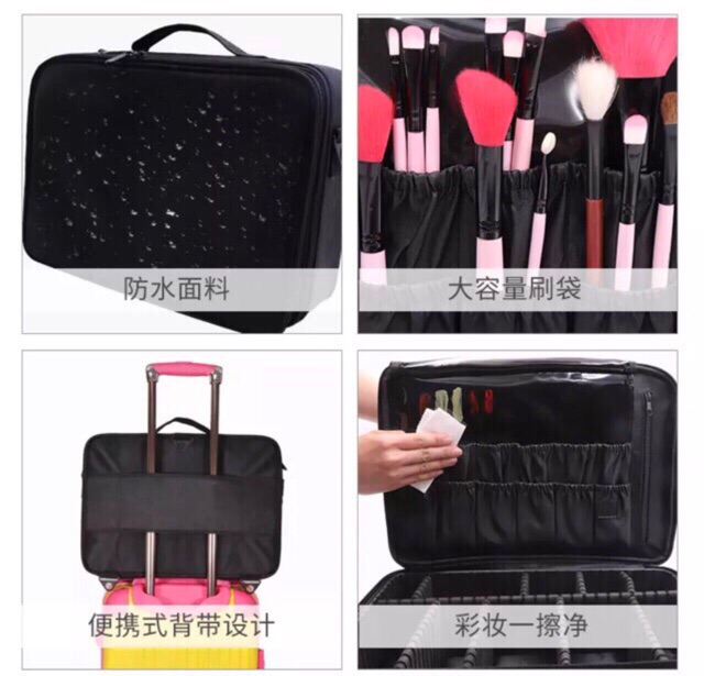 Cốp vải vali 3 lớp đựng đồ makeup siêu đẹp 😘💎 size 40x28x14 (Hàng Có Sẵn)