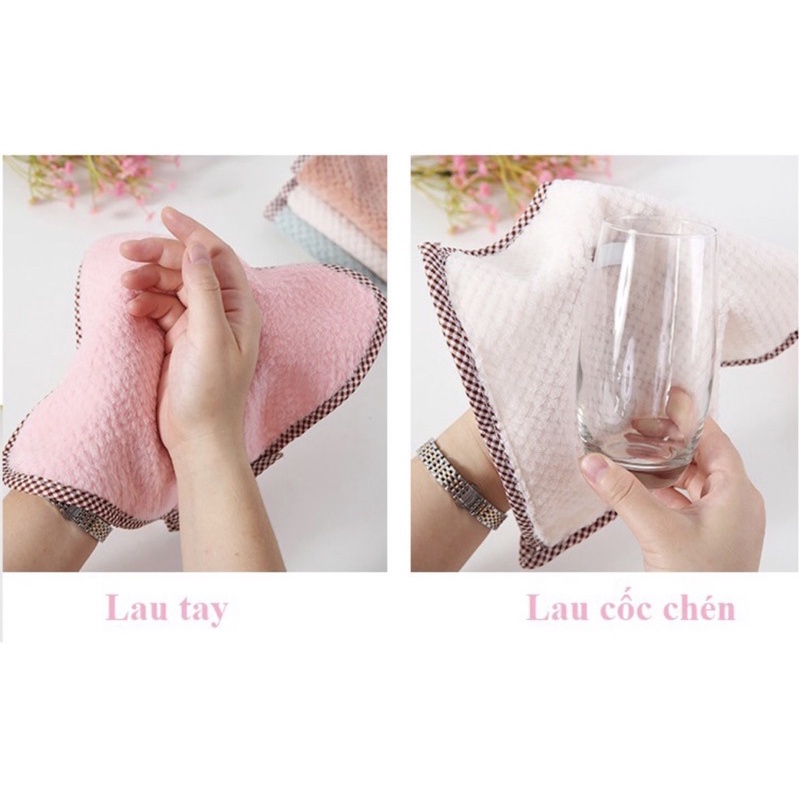 Khăn Lau Đa Năng, Khăn Lau Bếp Siêu Thấm Loại Mới Có Móc Treo