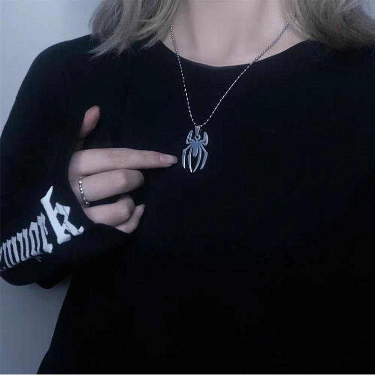 13999Korean version of INS tide people retro text necklace gadgets Harajuku dark wind wild couple models