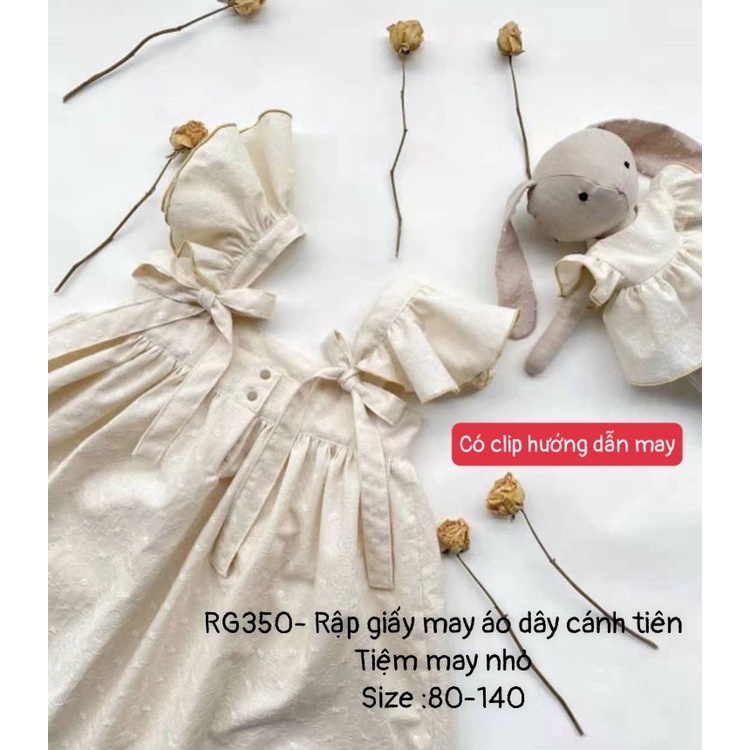 RG350_Rập giấy may áo dây cánh tiên bé gái