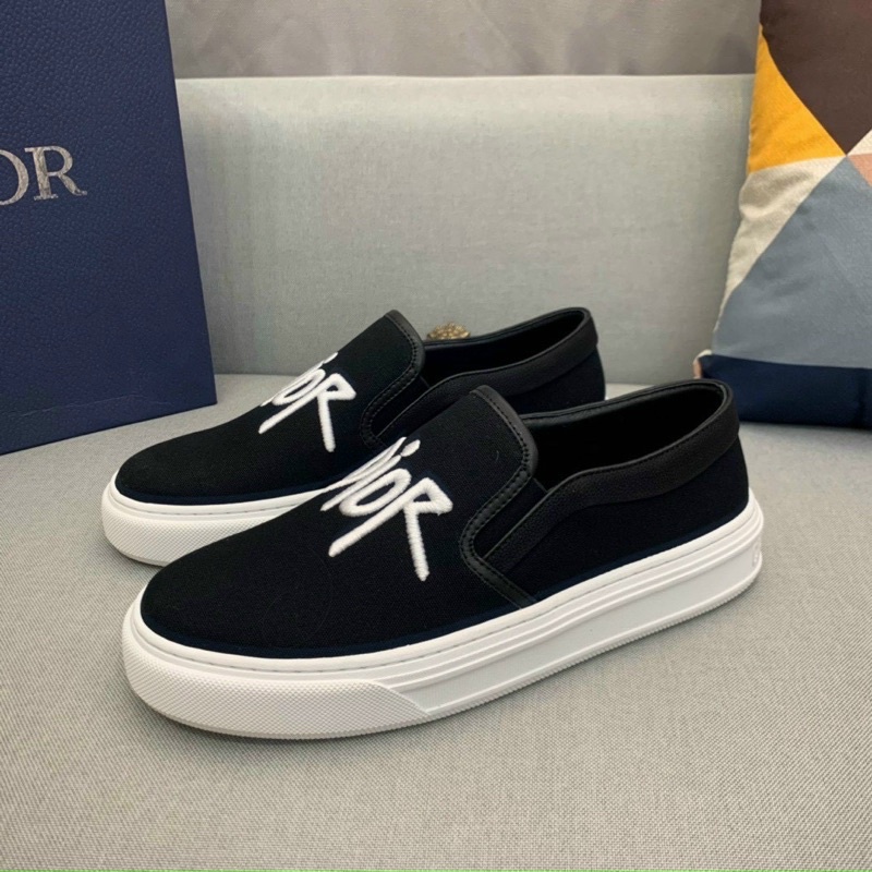 Giầy Slipon DIOR nhung da lộn chữ thêu