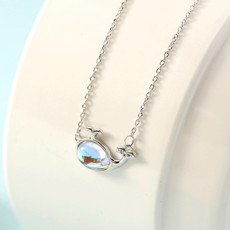 Vòng cổ cá voi nhỏ tươi mới của Hàn Quốc cho nữ Trang sức thời trang Vòng cổ tinh tế