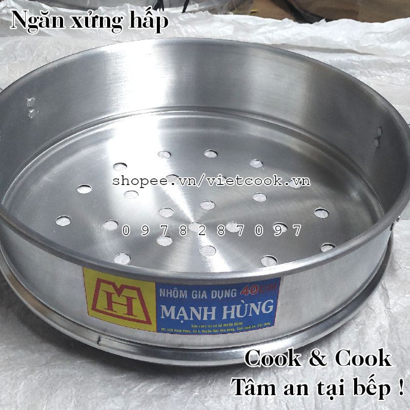 [CHÍNH HÃNG] Ngăn Xửng Hấp Bánh Bao Size 60 Nhôm Mạnh Hùng- Hấp hải sản/rau củ...