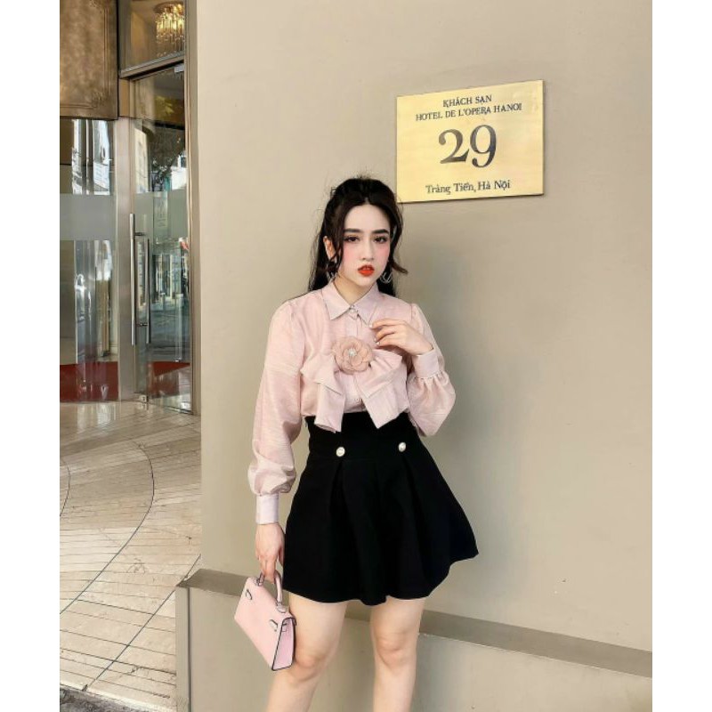 [Mã FAMAYWA giảm 10K đơn 50K] quần đùi nữ, quần short 4 cúc dáng xoè, quần đùi phồng 4cúc