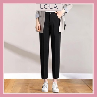 Quần Baggy công sở LOLA Fashion Chất vải Vitex - Màu Trắng Đen Vàng Xanh than và Xám - Dáng đứng lưng cao