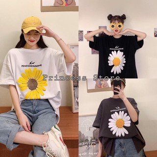 Áo thun tay lỡ❤️freeship❤️hoa cúc form rộng