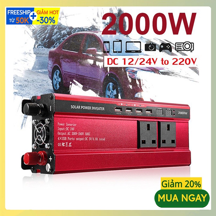 Máy đổi nguồn điện, bộ kích điện 2000W Cao cấp