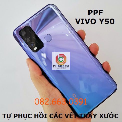 Dán PPF bóng, nhám cho Vivo Y50 màn hình, mặt lưng, full lưng viền siêu bảo vệ