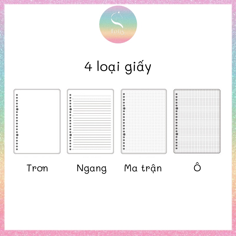 [HOTIS] Sổ lò xo, sổ tay ghi chép Sketchnote bìa nhựa trắng mờ A4/B5/A5/A6