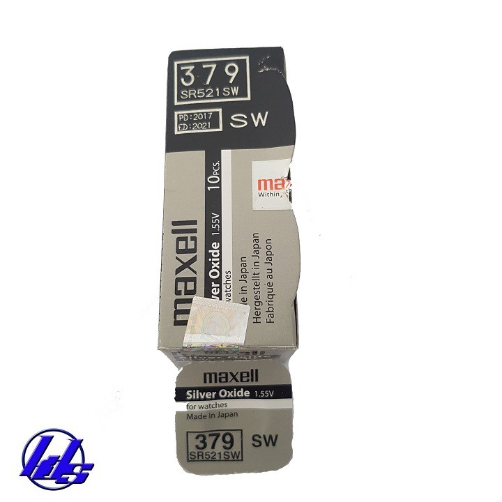 Pin đồng hồ đeo tay Maxell SR521SW/379 Silver Oxide 1.55V - Vỉ 1 viên