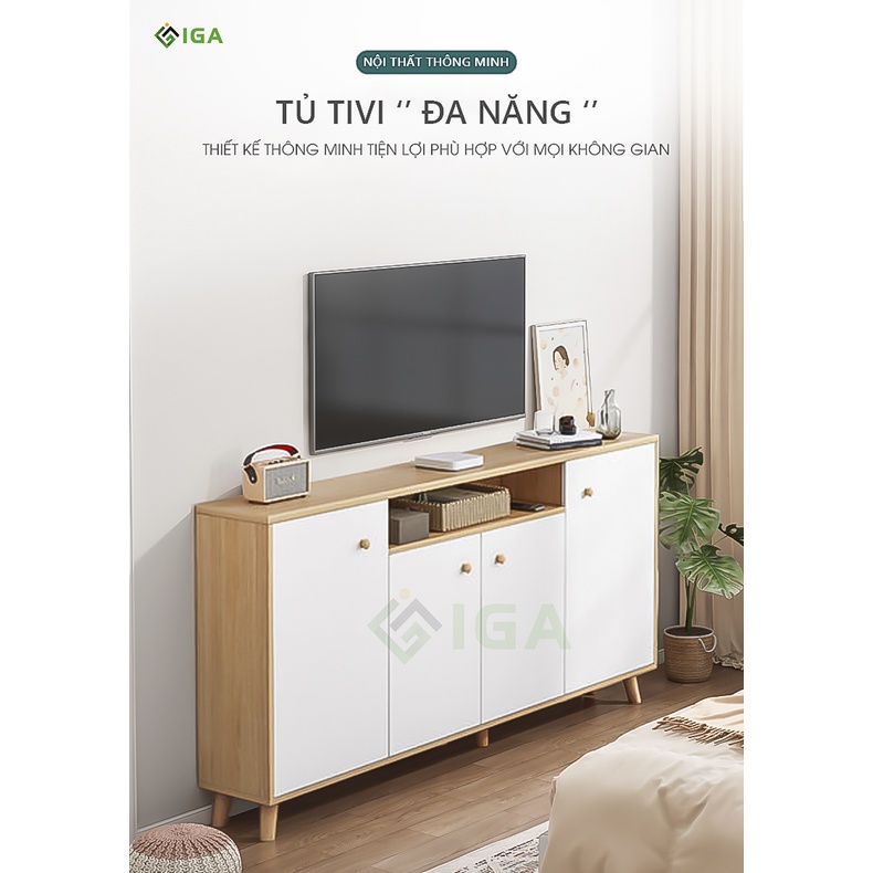 Tủ kệ tivi nhiều ngăn phòng khách, Tủ để đồ đa năng thương hiệu IGA - GP219