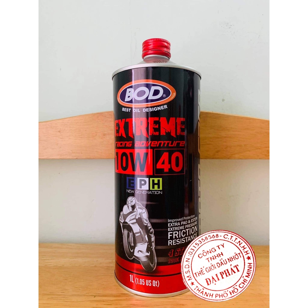 Dầu nhớt nhập khẩu BOD 10w40 racing 100% synthetic 1L ( TẶNG NÓN BLUCEHM)