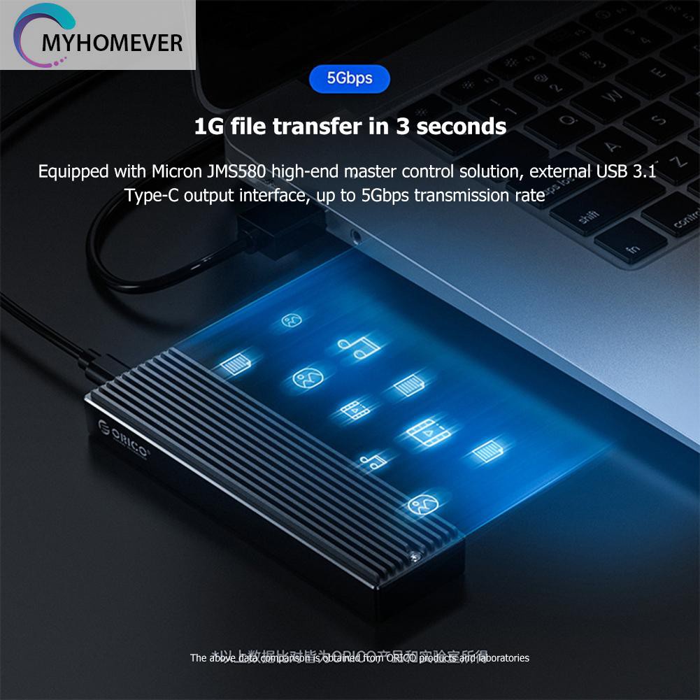 myhomever ORICO M2PF-C3 M.2 NGEF SSD Enclosure 5Gbps Type-C Mobile External Box Case