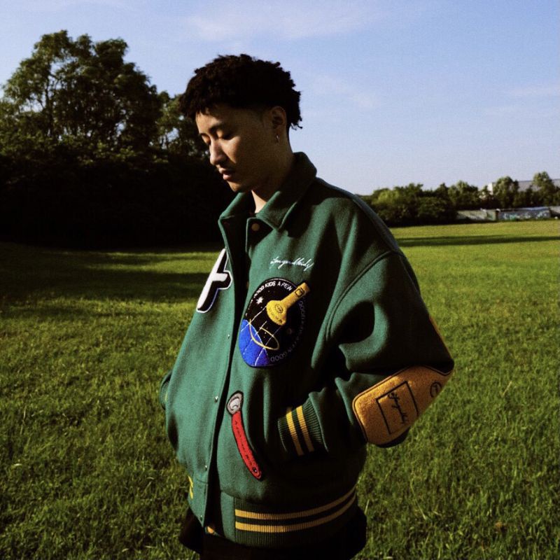 Áo Varsity Jacket DONCARE ROCKET COLLAGE JACKET