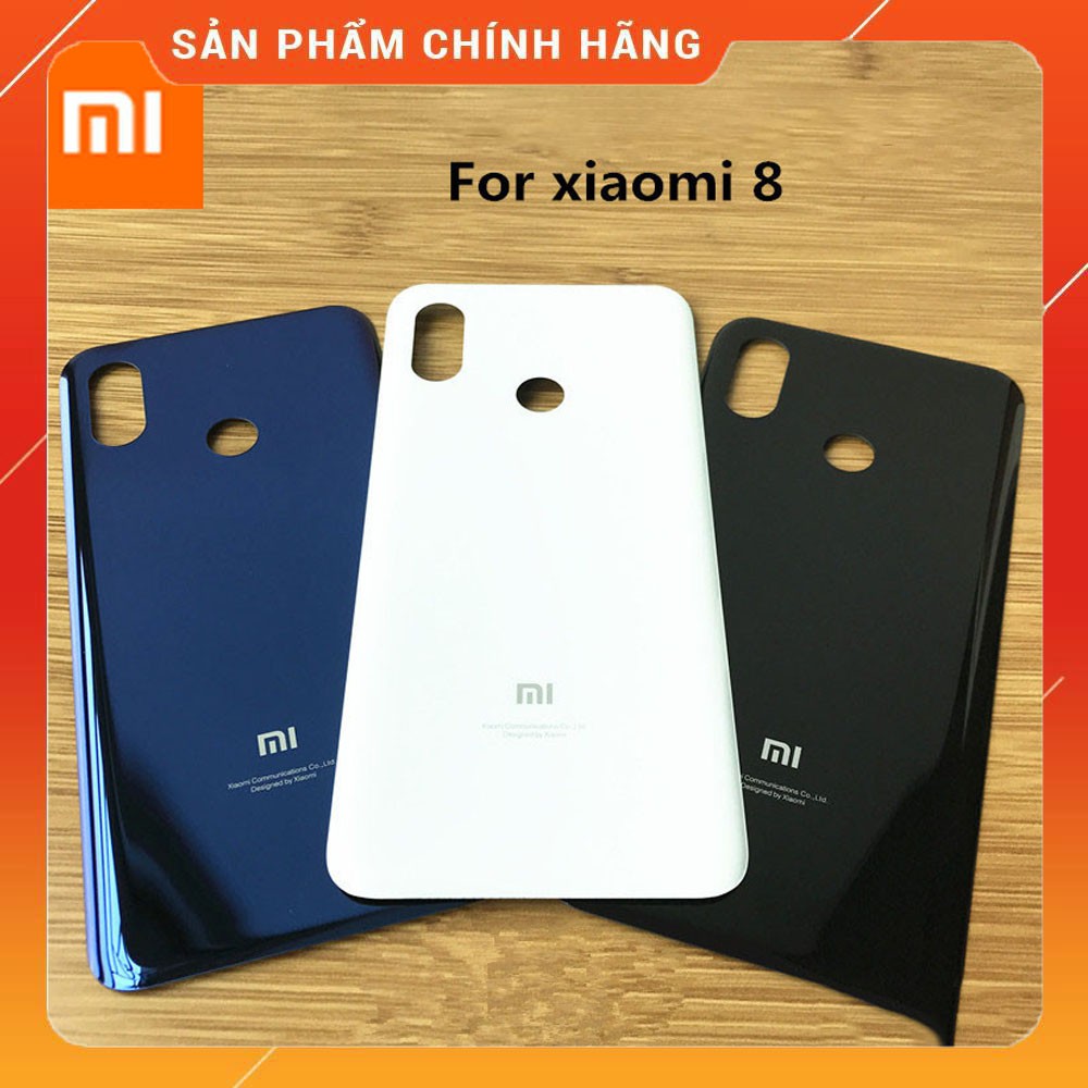 Nắp lưng Xiaomi Mi 8 chất liệu kính zin nhiều màu