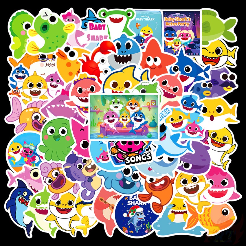 50Pcs/Set ❉ Baby Shark Series 02 Stickers ❉ Children's Song DIY Fashion Mixed Waterproof Doodle Decals Stickers
