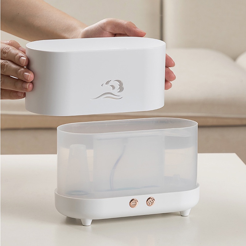Máy khuếch tán tinh dầu FNELSE tạo độ ẩm không khí 225ml hình ngọn lửa kèm cáp USB