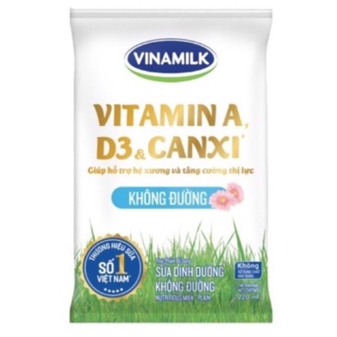 [ Giao hỏa tốc] Thùng 48 bịch - Sữa Vinamilk Vitamin A, D3& Canxi không đường 220ml