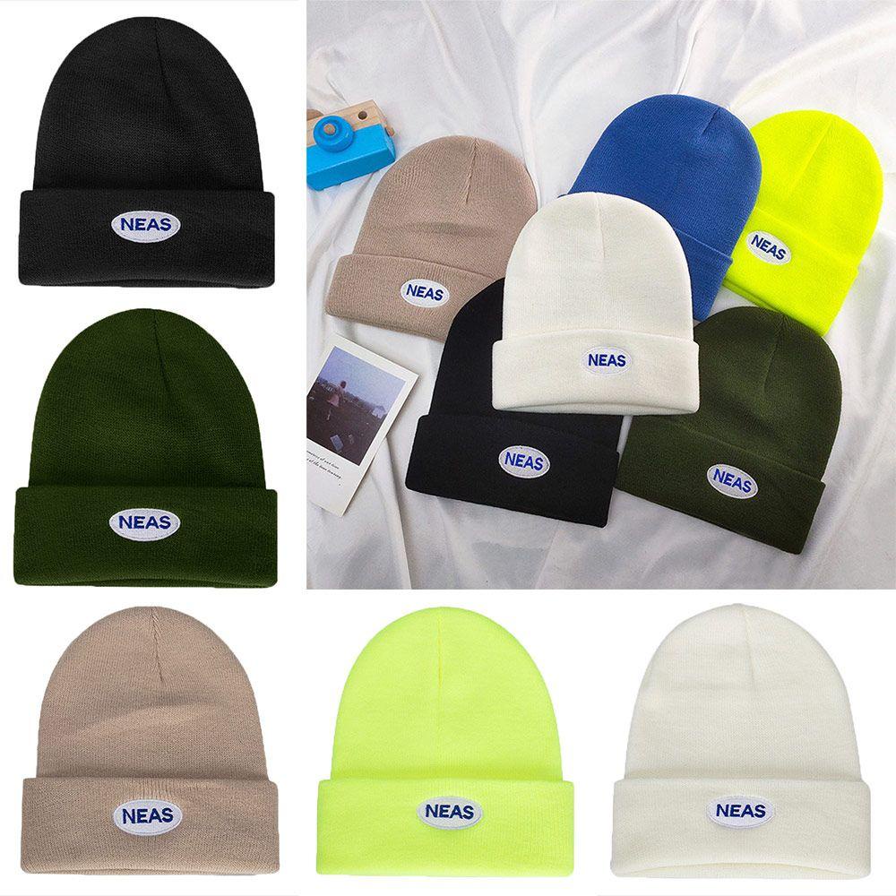 Mũ Beanie Dệt Kim Màu Trơn Dễ Thương Chất Lượng Cao Cho Nam Và Nữ