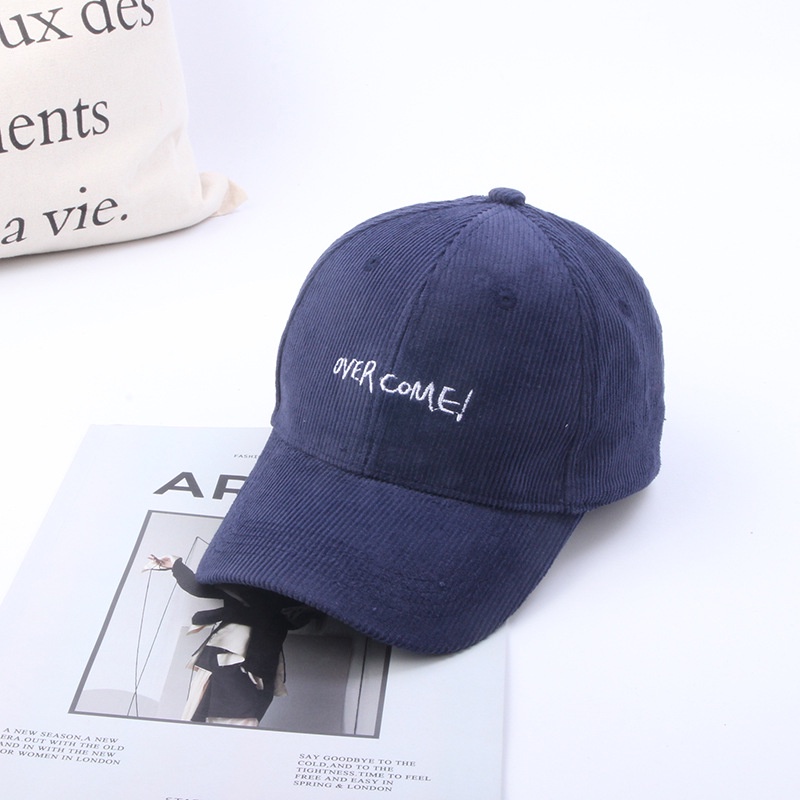 Corduroy Chữ cái Mũ bóng chày Mũ nam và nữ Mũ thông thường Tất cả phù hợp với Mặt trời