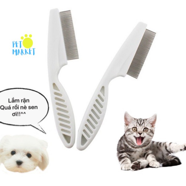 LƯỢC CHẢI VE LƯỠI INOX CHO CHÓ MÈO