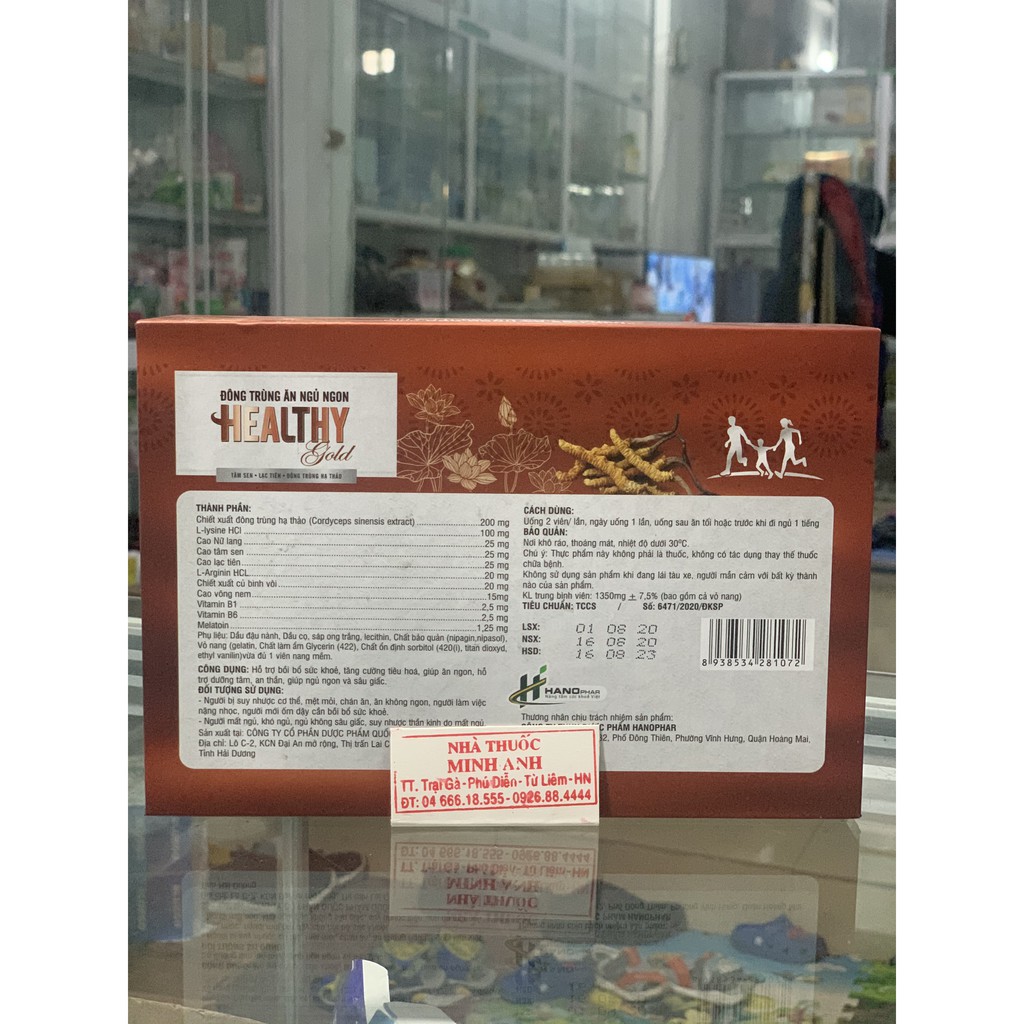 Viên uống Đông Trùng Ăn Ngủ Ngon Healthy Gold, 60 viên