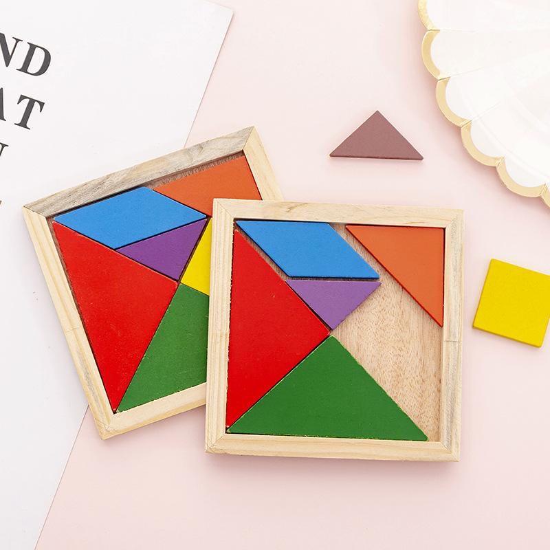 Đồ Chơi Bảng Ghép Hình Trí Uẩn Tangram Bằng Gỗ Thông Minh Cho Bé Tăng Khả Năng Sáng Tạo, Phát Triển Tư Duy