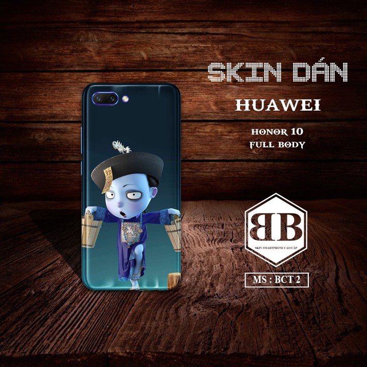 Dán Skin 3M điện thoại Huawei Honor 10 dán xong có thể dùng ốp lưng bình thường in hình dễ thương
