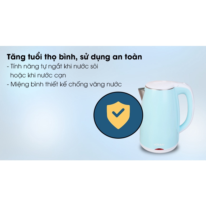 Bình đun siêu tốc Hommy 1.7 lít D1017