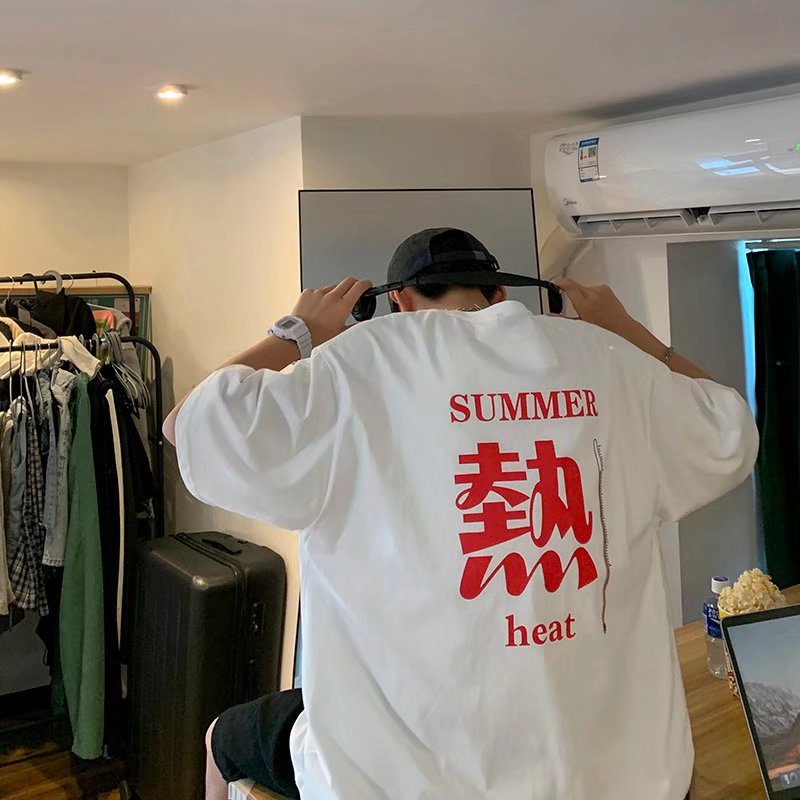 Áo Thun Tay Ngắn Dáng Rộng In Họa Tiết Hoạt Hình Phong Cách Hip Hop Hàn Quốc Thời Trang Mùa Hè Cho Nam